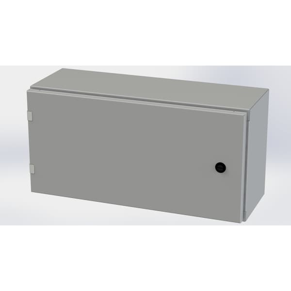 1/4 Turn Latch Electrical Enclosures, 12 in H, 8 in D, 24 in W, NEMA 3R, 4, 12, 13, Carbon Steel